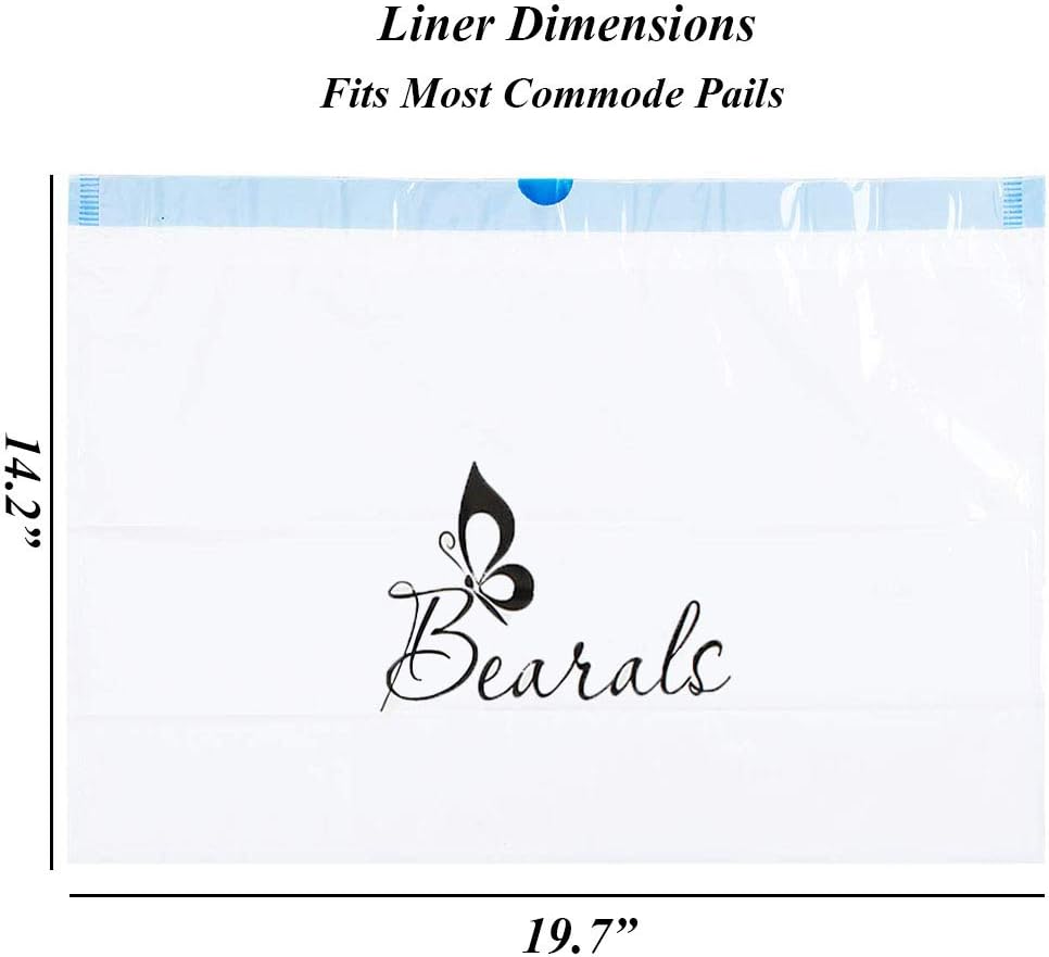 Commode Liners, Bearals Commode Bags Bedside Commode Liners Disposable for Adult Commode (Pack of 60): Health & Personal Care
