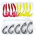 FISHFUNN Premium Fishing Hooks, 50PCS Special Barb Fishhooks with High Carbon Steel, Bait Worm Fish Hook with Plastic Box, for Freshwater/Seawater (5 Sizes:# 2, 1,1/0, 2/0, 3/0)