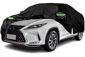 Qnmittry Waterproof Car Covers Compatible with 2008-2024 Lexus RX RX350 RX450H RX500H, All Weather Custom-fit Car Cover with Zipper Door for Rain Snowproof UV Windproof Protection