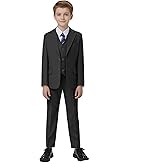 Boys' Formal Slim Fit Suit Set 5 Piece Boys Suit Dress Clothes Ring Bearer Outfit