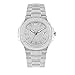 Huboler Men's Watch Iced Out Bling Diamonds Automatic Mechanical Stainless Steel Wrist Watches (Silver)