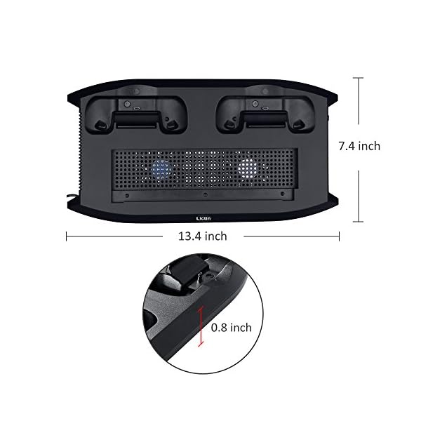 Lictin-Xbox-One-S-Vertical-Stand-Cooling-Fan-with-Dual-Charging-Station-for-2-Xbox-One-S-Controllers-8-Silicone-Thumb-for-Xbox-One-S-ControllerBlack Lictin Xbox One S Vertical Stand Cooling Fan with Dual Charging Station for 2 Xbox One S Controllers + 8 Silicone Thumb…