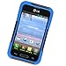 LG Optimus Fuel L34C Case - Multi-Layer Protector Hybrid Series (PC + Silicone) w/Kickstand Blue/Black - Cover For LG Optimus Fuel L34C / Optimus Zone 2 VS415PP - TRENDE