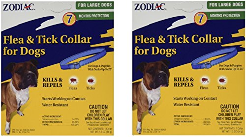 (2 Pack) Zodiac Flea and Tick Collar for Large Dogs