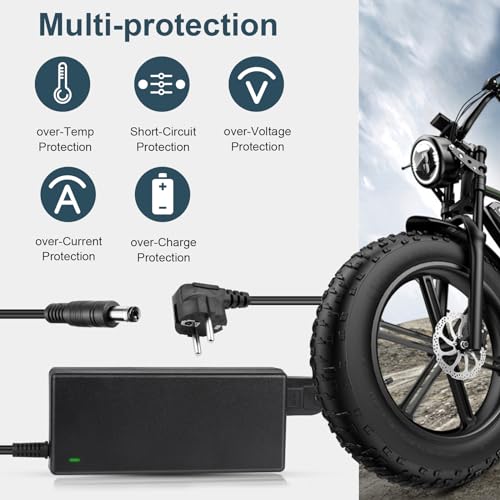 LabTEC Electric Bike Charger 42 V 2 A for 36 V 2 A 10S Li-on Battery Charger Scooter, Electric Bike Adapter Hoverboard Scooter Ninebot Xiaomi 365 4 in 1 Universal Connectors
