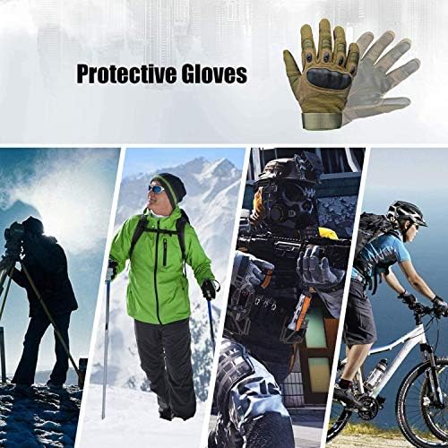 Xnuoyo Caoutchouc Hard Articulation Doigt Complet et Demi Doigt Gants Gants de Protection Écran Tactile Gants pour Moto Vélo Chasse Escalade Camping