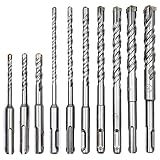 10 Pieces Carbide-Tipped SDS-Plus Rotary Hammer