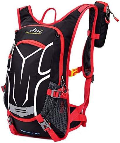 17.7x10.2x8.6 inch Cycling Backpack Helmet Basketball Backpacking, Red Backpack for Men Women, Suit for Climbing Riding Travel Daypack, 210D Water Resistant Nylon Fabric, with 1 Free Pencil Case Bag