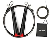CPOKOH High Speed Jump Rope for Men & Women- Coated Steel Cable for fast Cardio & Endurance Training-Fully Adjustable & Suitable for Children,Professional Athletes, MMA, Crossfit, Boxing