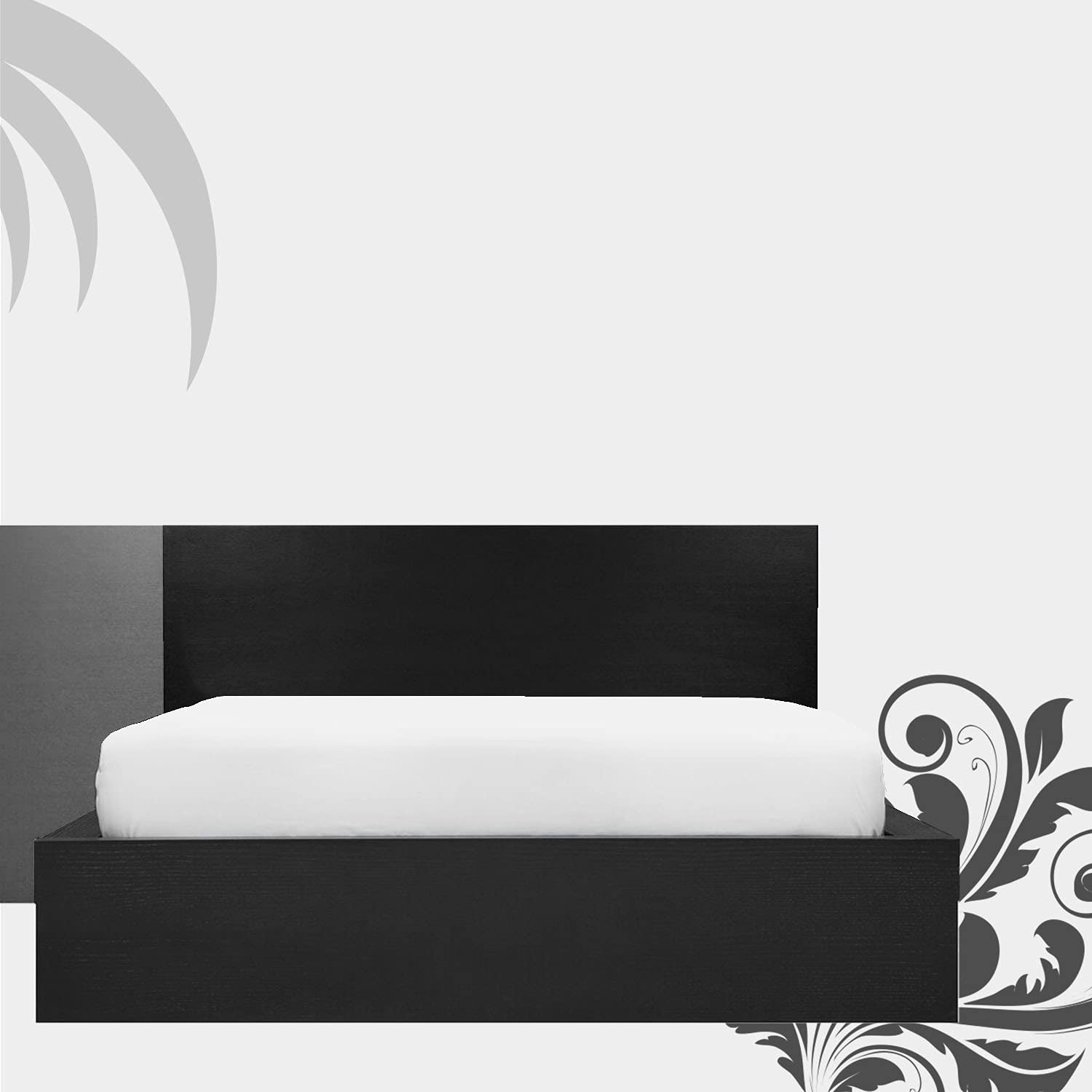 400 Thread Count Deep Fitted Sheets Double Bed- 100% Egyptian Cotton 40 cm Super Soft Hotel Quality Bedding- White