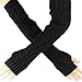 Vovotrade Winter Wrist Arm Hand Warmer Knitted Long Fingerless Gloves (Black-C)