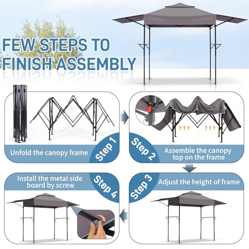 VINGLI 12x3.3ft Pop-Up Grill Gazebo Review: Portable BBQ Canopy with Shelves image 10