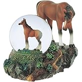 ICE Armor 4" H Horse with Foal Glitter Snow Globe