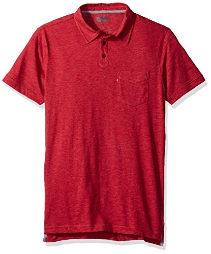 Levi's Men's Baney Slub Jersey Polo, Red Dahlia, X-Large