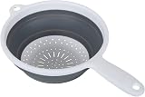 Addis Pop & Store 24cm Collapsible Colander with Handle White Grey