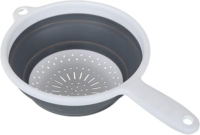 Addis Pop & Store 24cm Collapsible Colander with Handle White Grey