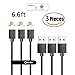 NetDot 3 Pack 6.6 Feet Gen7 Magnetic Micro USB Charging & Data Transfer Cable Compatible with Android Device(6.6 Feet Micro USB/3 Pack Black)