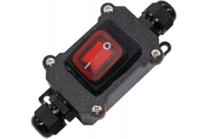 XINTAIHELE Inline Cord Switch Waterproof Outdoor Light Switch 12V 24V ON/Off Toggle Switch with Red LED Rocker Button Start S