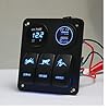 TEQStone-MarineBoat-Car-Switch-Panel-3-Gang-with-1-Charger-With-2-USB-Slot-and-a-Voltage-Monitor-Blue-LED-Light-5pin-Onoff-Rocker-Switch