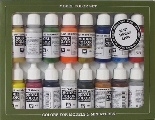 Model Color Paint Set - Folkstone Basic Colors