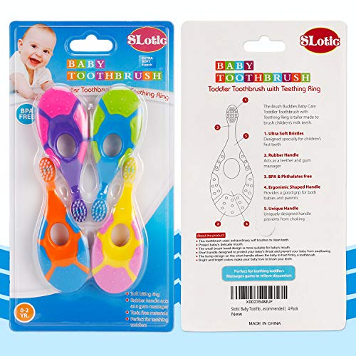image for Slotic Baby Toothbrush for 0-2 Years, Safe and Sturdy, BPA Free Toddle