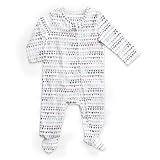 aden by aden + anais Baby Infant Long Sleeve Zip One-Piece, Mini Gray Triangle, 3-6M