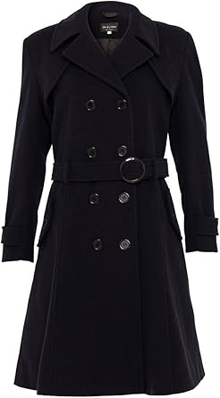 De La Creme Long Manteau Femmes En Laine Et Cachemire Avec Ceinture Pour L Hiver Amazon Fr Vetements Et Accessoires