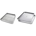 USA Pan Bakeware Half Sheet Baking Pan and Bakeable Nonstick and Cooling Rack Set, Metal & Bakeware Half Sheet Pan, Set of 2, Aluminized Steel