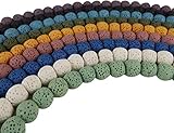 JulieWang 1 Box Mixed Natural Lava Stone Beads 10mm approx 100pcs Energy Stone Healing Power for Jewelry Making