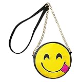 Olivia Miller Smiley with Tongue Emoji Crossbody Handbag with Shoulder Chain Strap - 7