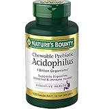 Nature's Bounty Probiotic Acidophilus With Bifidus Chewable Wafers 100 ea (Pack of 5)