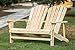 LOKATSE HOME Wooden Double Adirondack Chair Loveseat, Natural