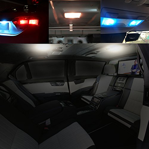 simdevanma Automobile LED Bulbs T10 194 168 175 2825 with 3030 Chipset Xenon White for Interior Dome Map Door Courtesy License Plate Lights Compact Wedge and Set of 8pcs … - Thumbnail 3