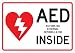 StickerTalk AED Inside Vinyl Sticker, 10 inches by 7 inches