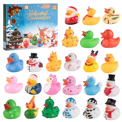 Kreativer Adventskalender 2025-24 Stück Gummi Badeenten Duck Advent Calendar, Beliebte Adventskalender Ente, Gummienten Spiele Für Kinder, Weihnachte Weihnachtskalender Für Mädchen Jungen