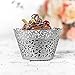 GOLF 100Pcs Cupcake Wrappers Artistic Bake Cake Paper Filigree Little Vine Lace Laser Cut Liner Baking Cup Wraps Muffin CaseTrays for Wedding Party Birthday Decoration (Silver)