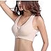 Women's Zip Front Sports Bra Wireless Post-Surgery Bra Active Yoga Sports Bras (X-Large, Flesh)