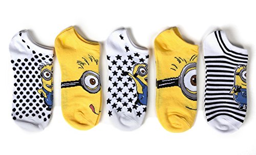 Universal Minions Womens Mod 5-pk. No-show Sock Size 9-11