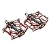 BONMIXC Flat Road Bike Pedals Sealed Bearing Bicycle Pedals 9/16 Aluminum Alloy BMX Bike Pedals Red