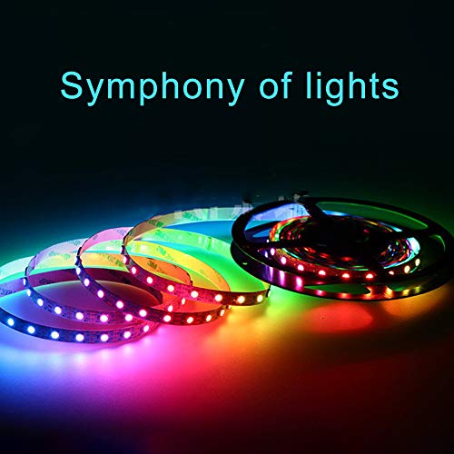 gdfh LED Strip Lights, 3528 SMD RGB Color Changing Flexible LED Tape Light Kit with 44 Key IR Remote Controller for Room, Bedroom Kitchen TV Decor Lighting 1m