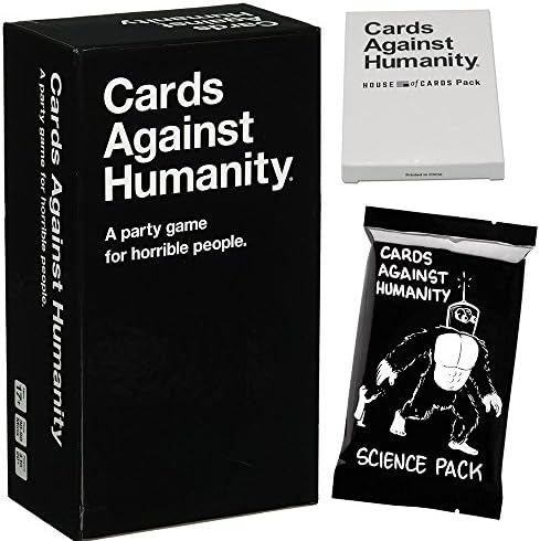 Funny Card Game Cards Against Humanity US + House of cards pack + Science pack
