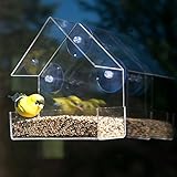 Evelots Clear Acrylic Window Bird Feeder, Strong All Weather Suction Cups