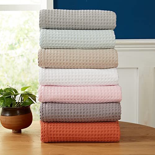 100 Cotton Waffle Weave Bed Blanket Soft, Breathable, and