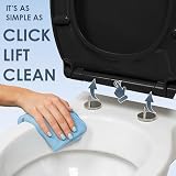 AQUALONA Premium Thermoplastic Toilet Seat Soft Close Oval Black view 3