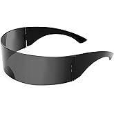 FEISEDY 80s Futuristic Cyclops Cyber Visor Sunglasses Men Women Punk Style Cosplay B2740