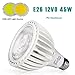 Bonbo 120V 45W LED Pool Light Bulb 6000k White Light Daylight - New Version COB Technology E26 Base 300-500W Traditional Bulb Replacement for Most Pentair Hayward Fixture