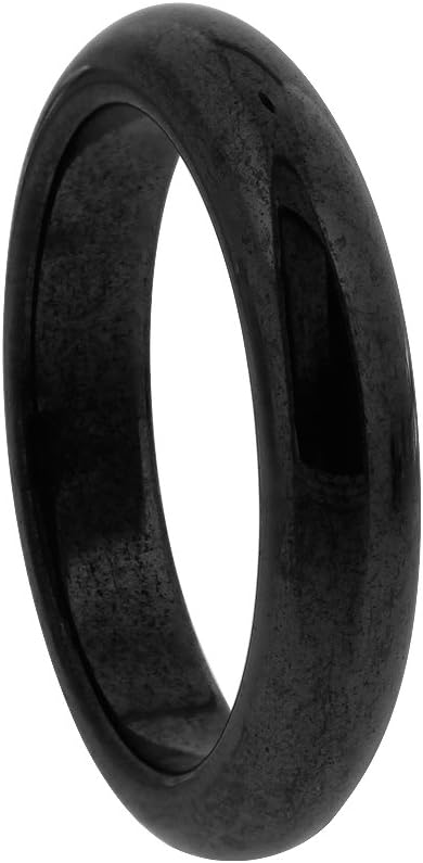 Gem Avenue 4mm Simulated Hematite Magnetic Band Ring