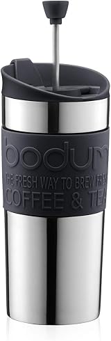 Bodum Travel Press Coffee Maker 0.35 L Stainless Steel Black 12 oz view 2