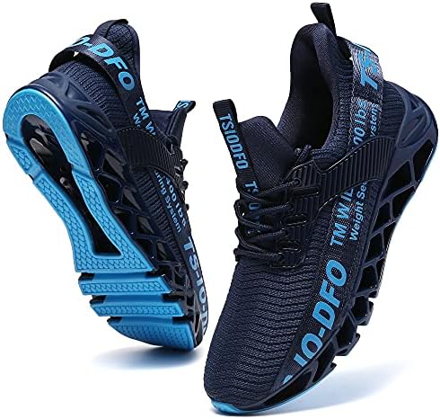 TSIODFO Women's Athletic Sneakers - Breathable Running & Walking Shoes, Navy Blue Size 8