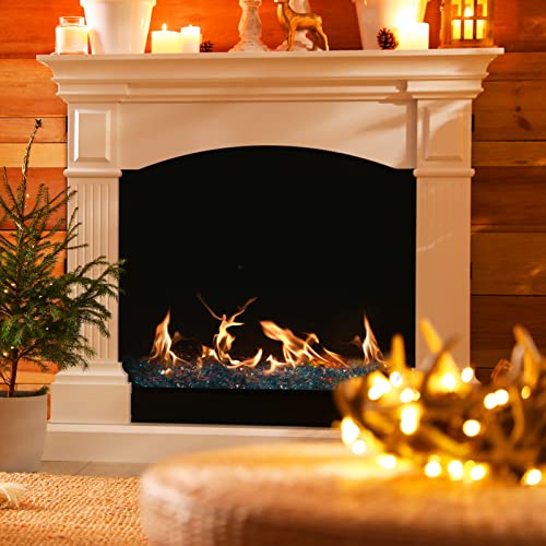 X Home 10 LB Fire Glass Diamonds, 1 Inch Fire Pit Glass for Fire Pit